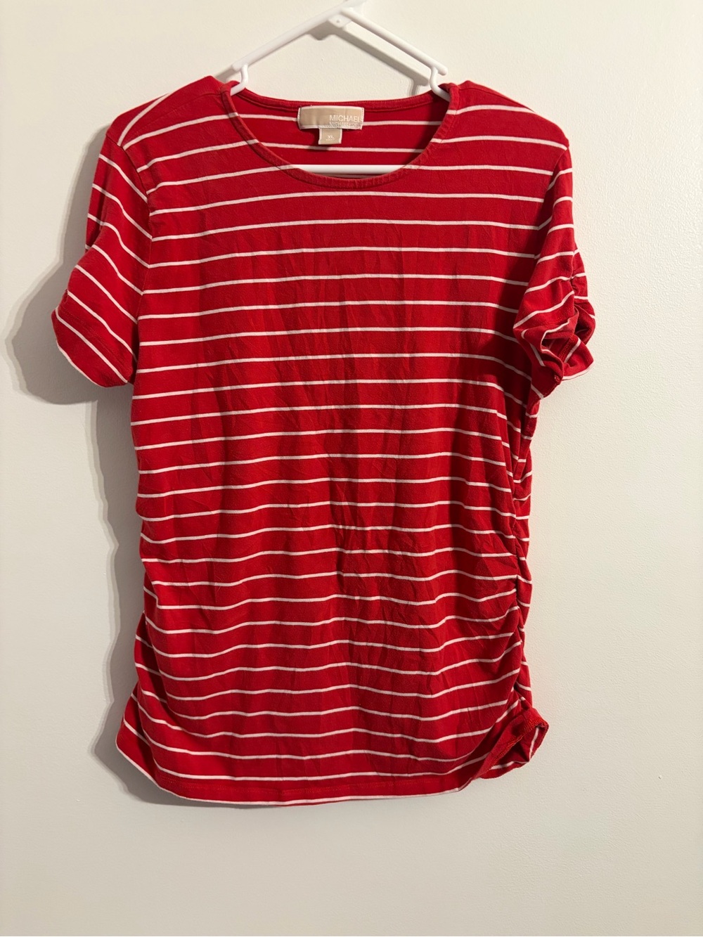 MICHAEL Michael Kors Red & White Striped Short Sleeve Tee